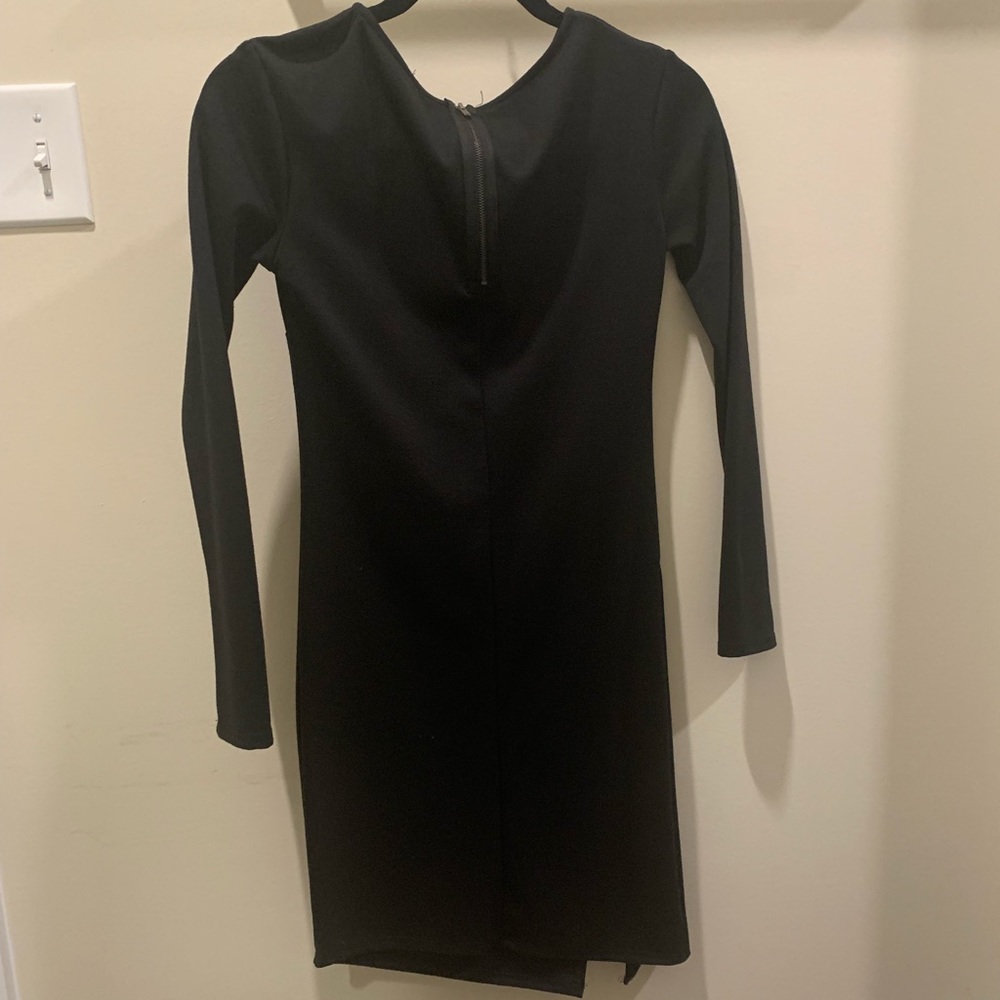 Lulus - black fitted dress with side slit